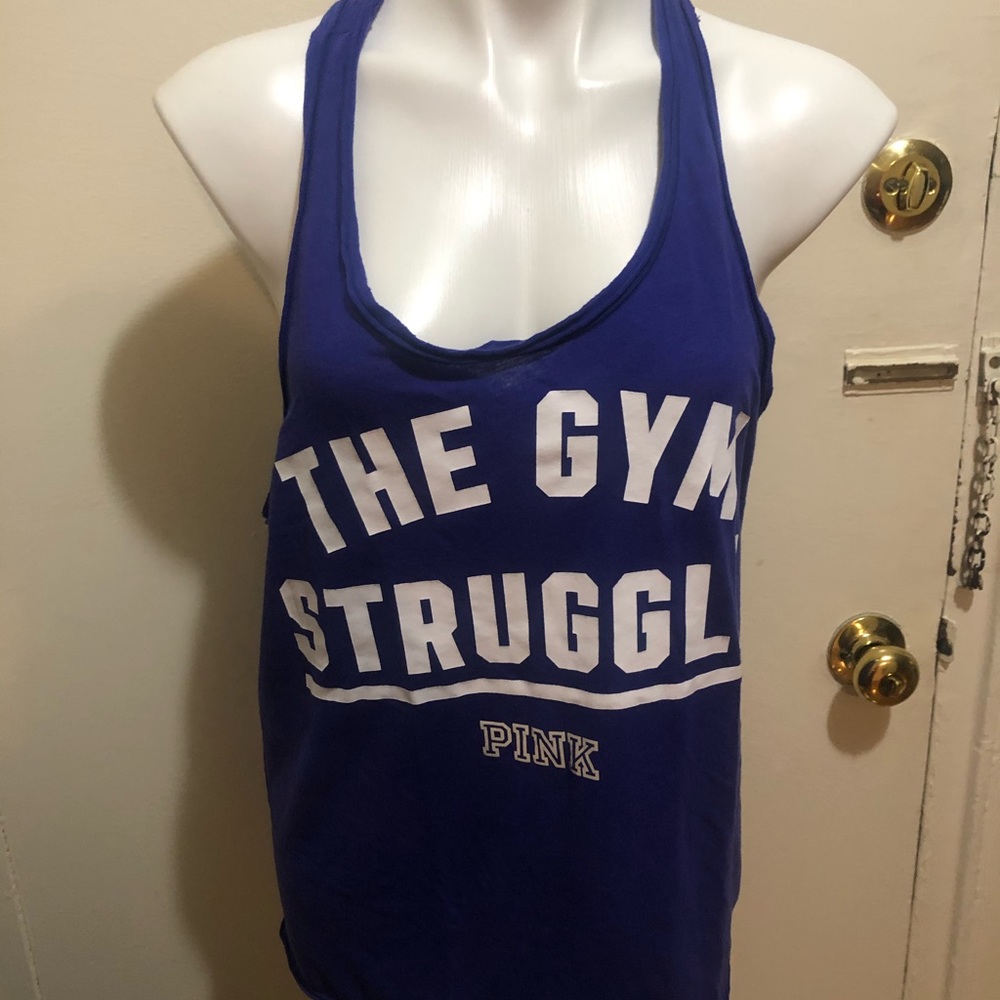 Pink Victoria Secret Blue Tank Top